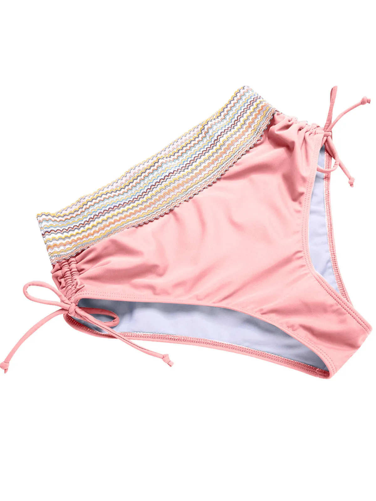 Hot Retro Stage 1970s V-Neck Patchwork High-Waist Bikini