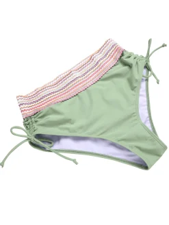 Hot Retro Stage 1970s V-Neck Patchwork High-Waist Bikini