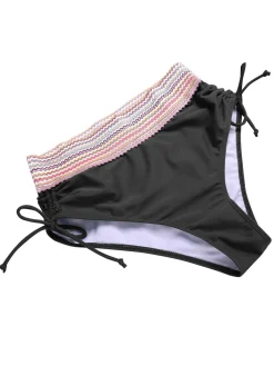 Hot Retro Stage 1970s V-Neck Patchwork High-Waist Bikini