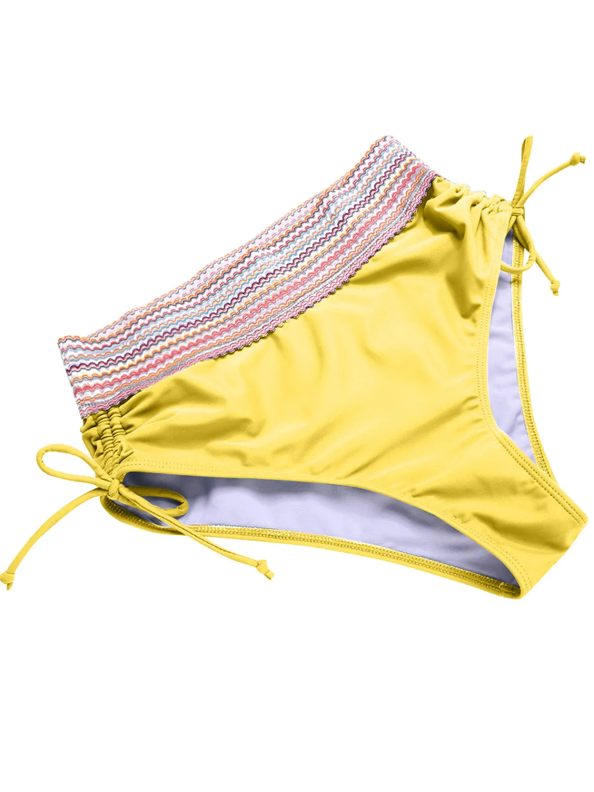 Online Retro Stage 1970s V-Neck Patchwork High-Waist Bikini
