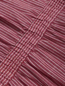 New Retro Stage 1940s V-Neck Pockets Belted Stripe Romper