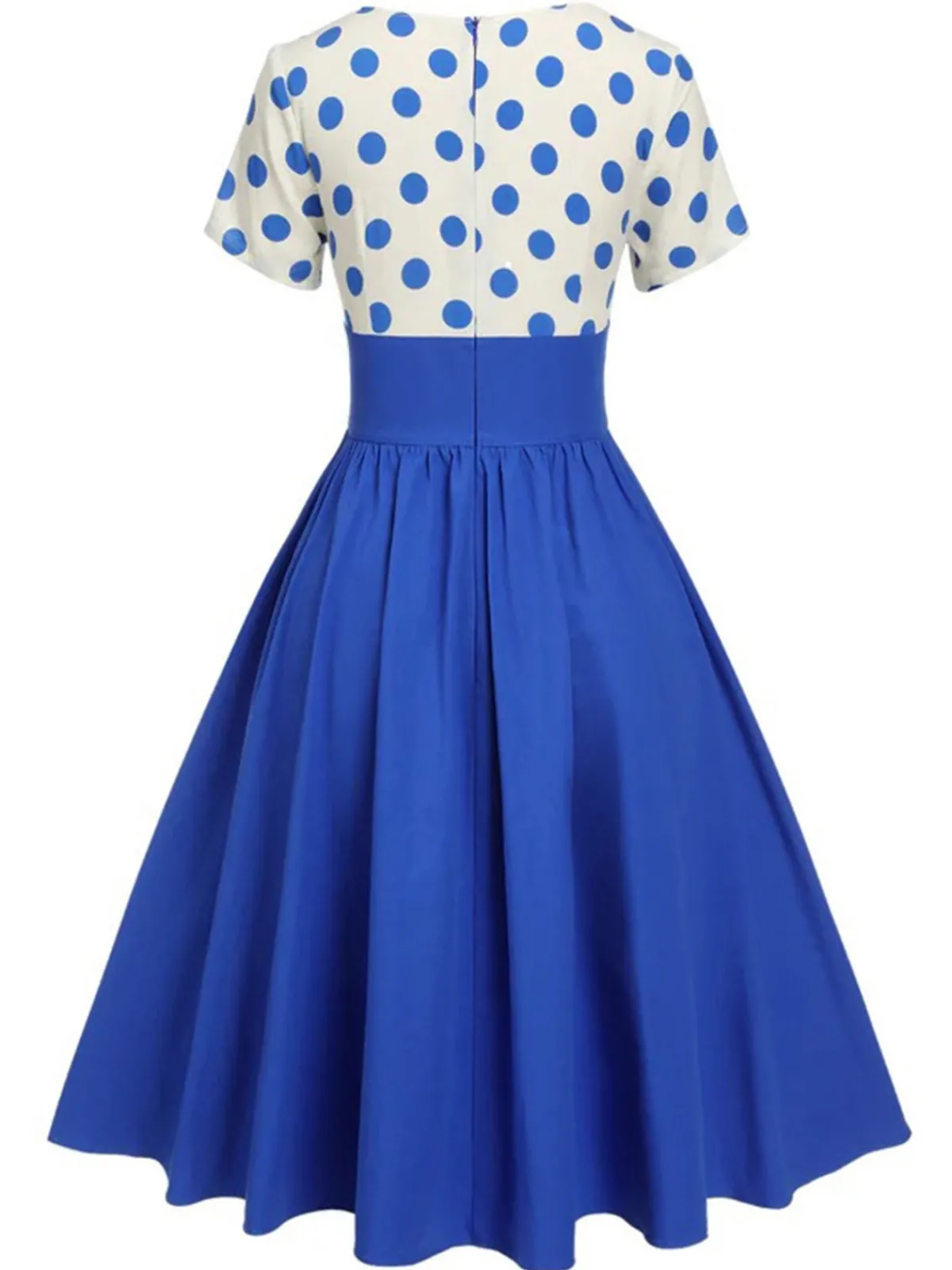 Sale Retro Stage 1950s V-Neck Polka Dots Swing Dress