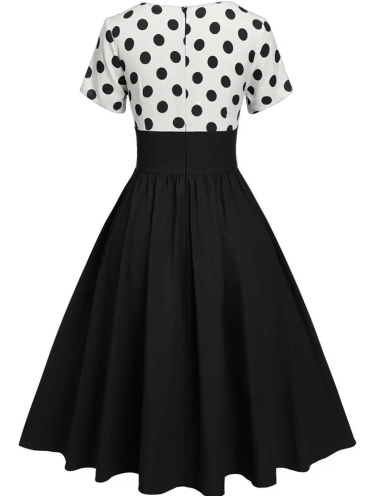 Sale Retro Stage 1950s V-Neck Polka Dots Swing Dress