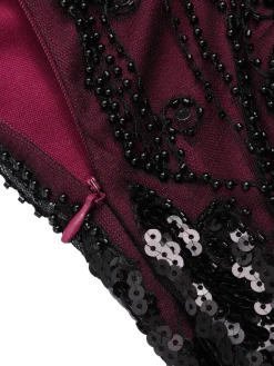 Sale Retro Stage 1920s V-Neck Sequined Tassel Gatsby Dress