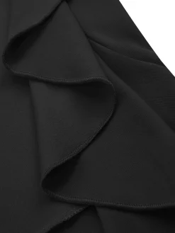 Online Retro Stage 1930s V-Neck Sleeveless Ruffled Fishtail Dress