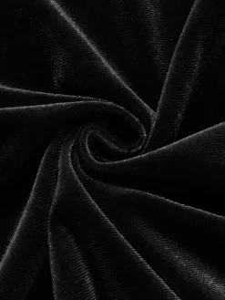 Outlet Retro Stage 1940s V-Neck Solid A-line Velvet Dress