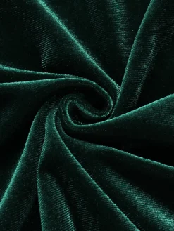 Outlet Retro Stage 1940s V-Neck Solid A-line Velvet Dress