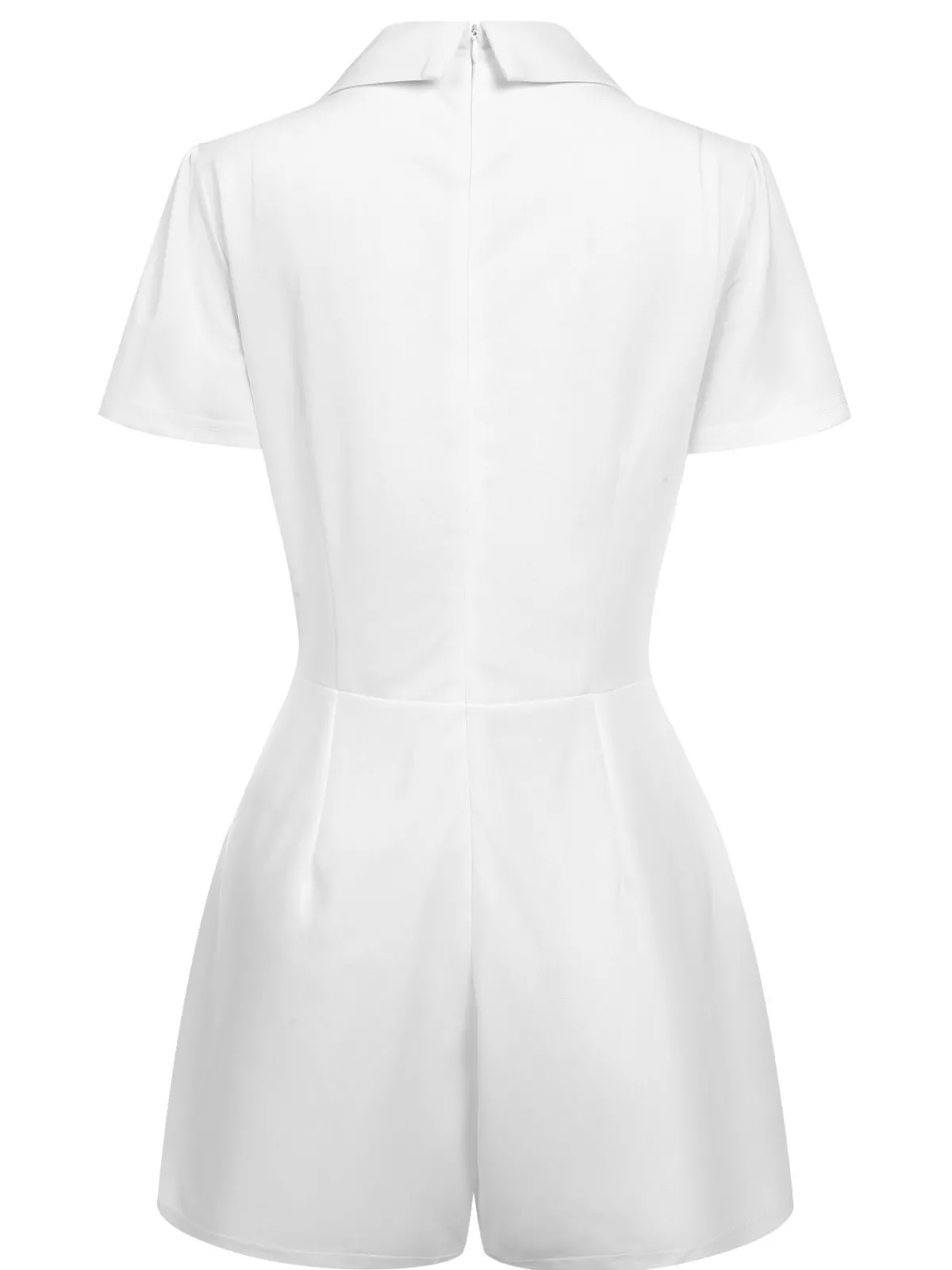 Outlet Retro Stage 1950s V-Neck Solid Lapel Romper
