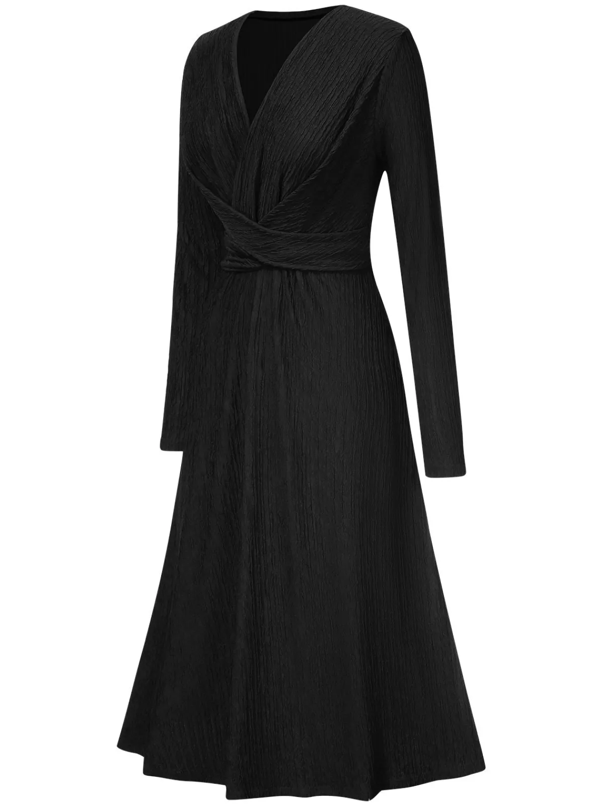Online Retro Stage 1940s V-Neck Wrap Waist A-Line Midi Dress