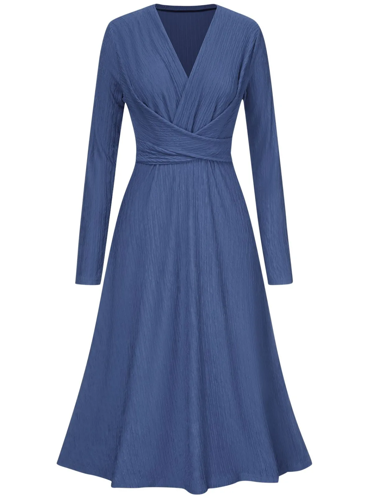 Online Retro Stage 1940s V-Neck Wrap Waist A-Line Midi Dress