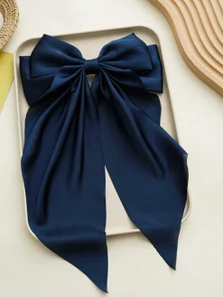 Clearance Retro Stage Satin Ribbon Solid Bow Hairpin