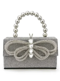 Clearance Retro Stage Shiny Bow Rhinestone Party Bag