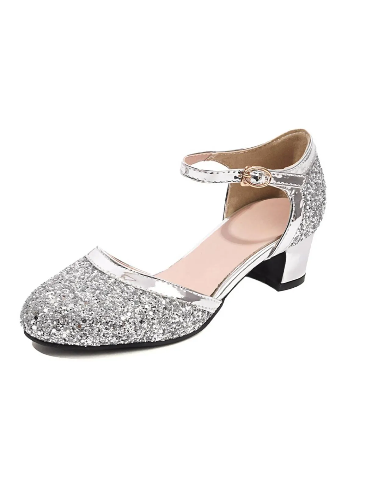 Hot Retro Stage Shiny Buckle Heels Mary Jane Shoes