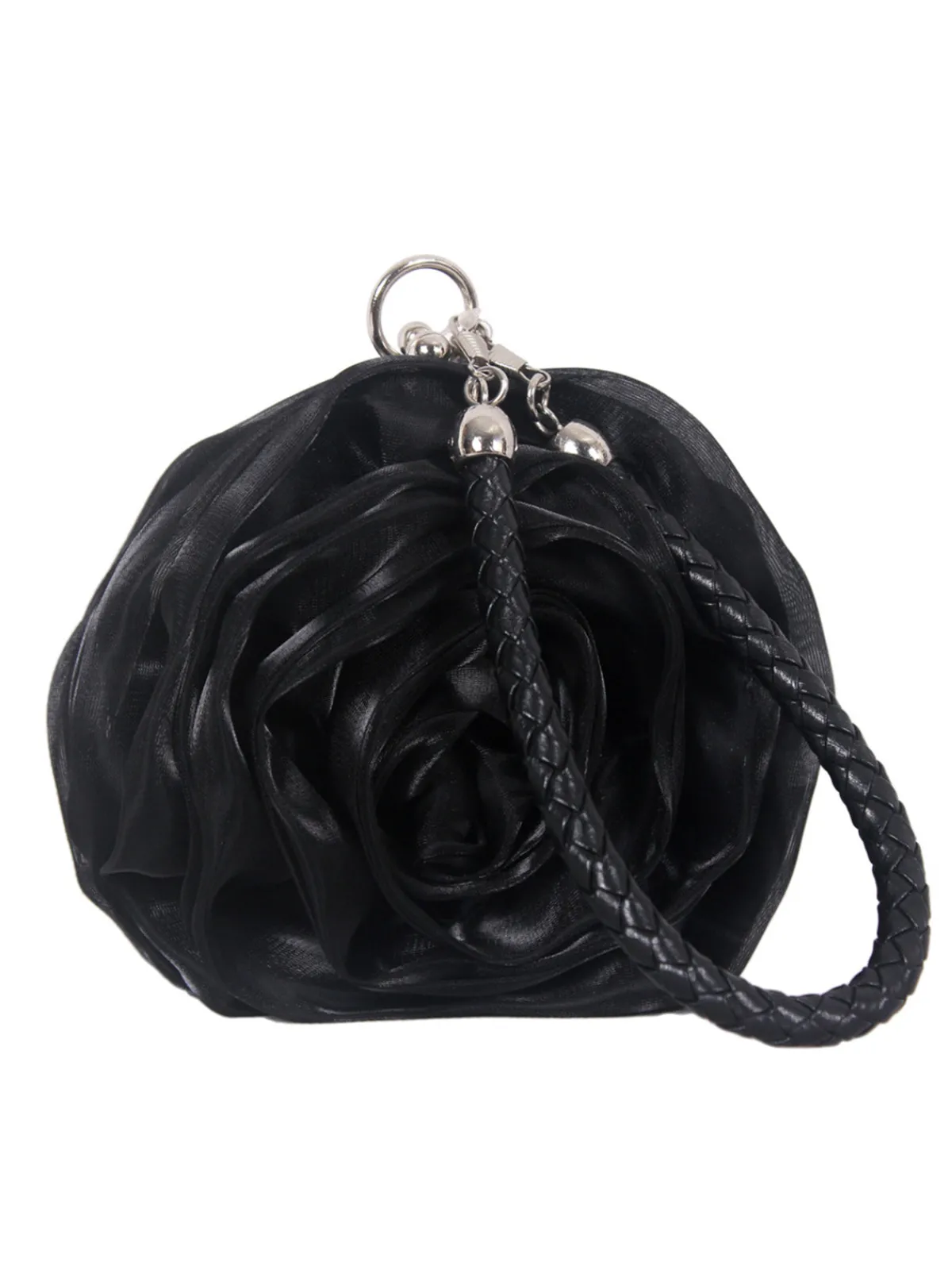 Best Retro Stage Silk 3D Flower Vintage Handbag