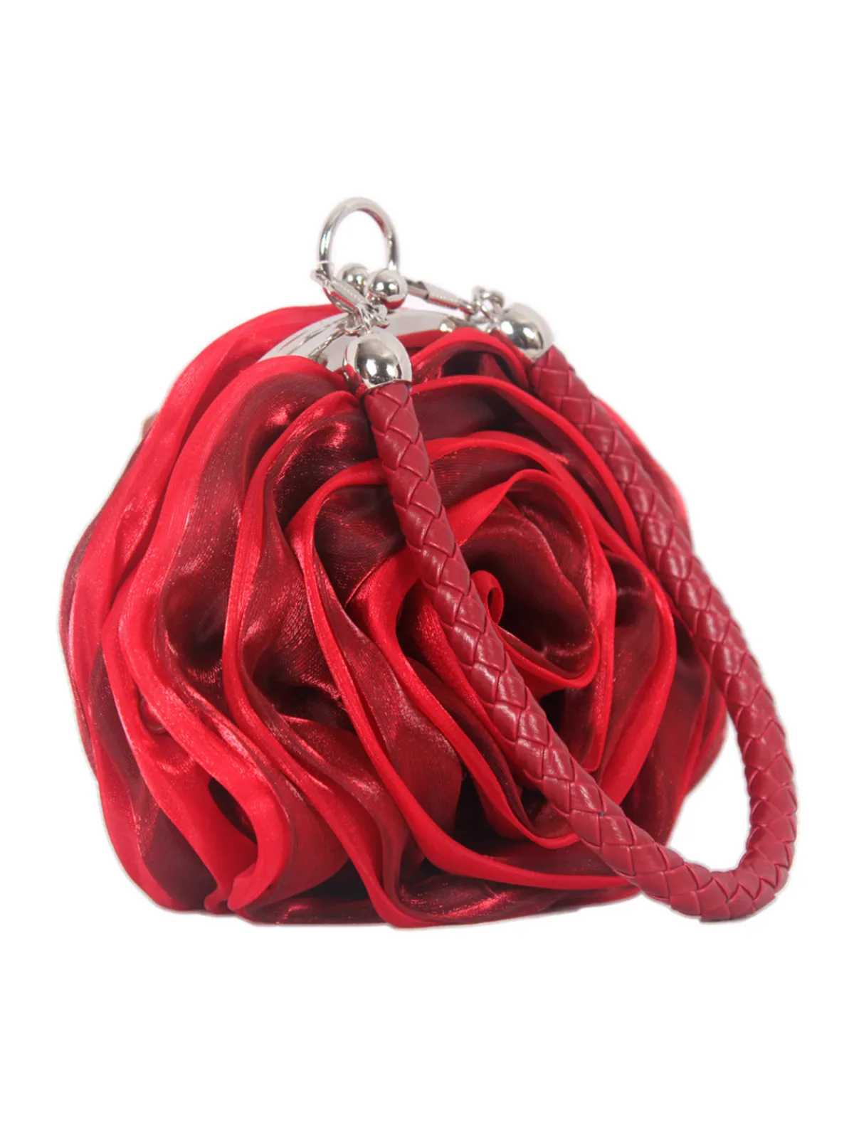 Best Retro Stage Silk 3D Flower Vintage Handbag