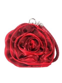 Best Retro Stage Silk 3D Flower Vintage Handbag