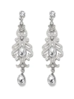 Hot Retro Stage Silver 1920s Bridal Earrings