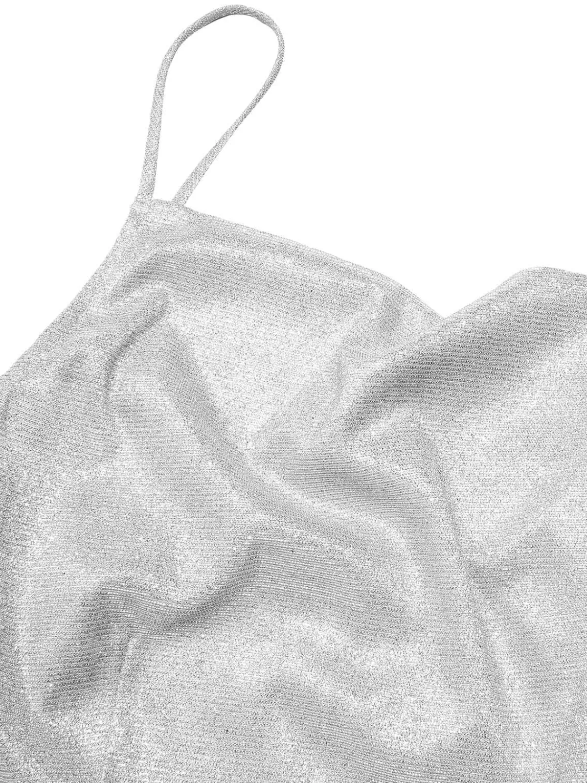 Clearance Retro Stage 1960s Spaghetti Strap Sparkling Mini Dress Silver