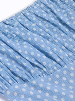 Clearance Retro Stage Sky Blue 1950s Strap Polka Dot Swing Dress