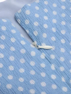 Clearance Retro Stage Sky Blue 1950s Strap Polka Dot Swing Dress