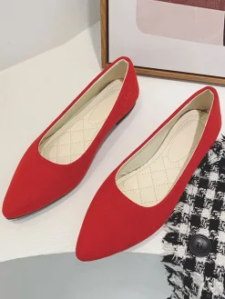 Hot Retro Stage Slip-On Loafers Pointed Toe Shallow Flat Shoes