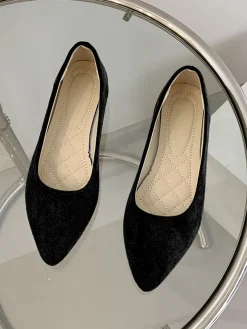 Hot Retro Stage Slip-On Loafers Pointed Toe Shallow Flat Shoes