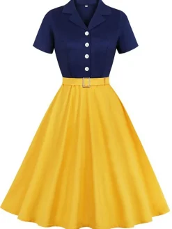 Hot Retro Stage Snow White Style Button 1950s Dress