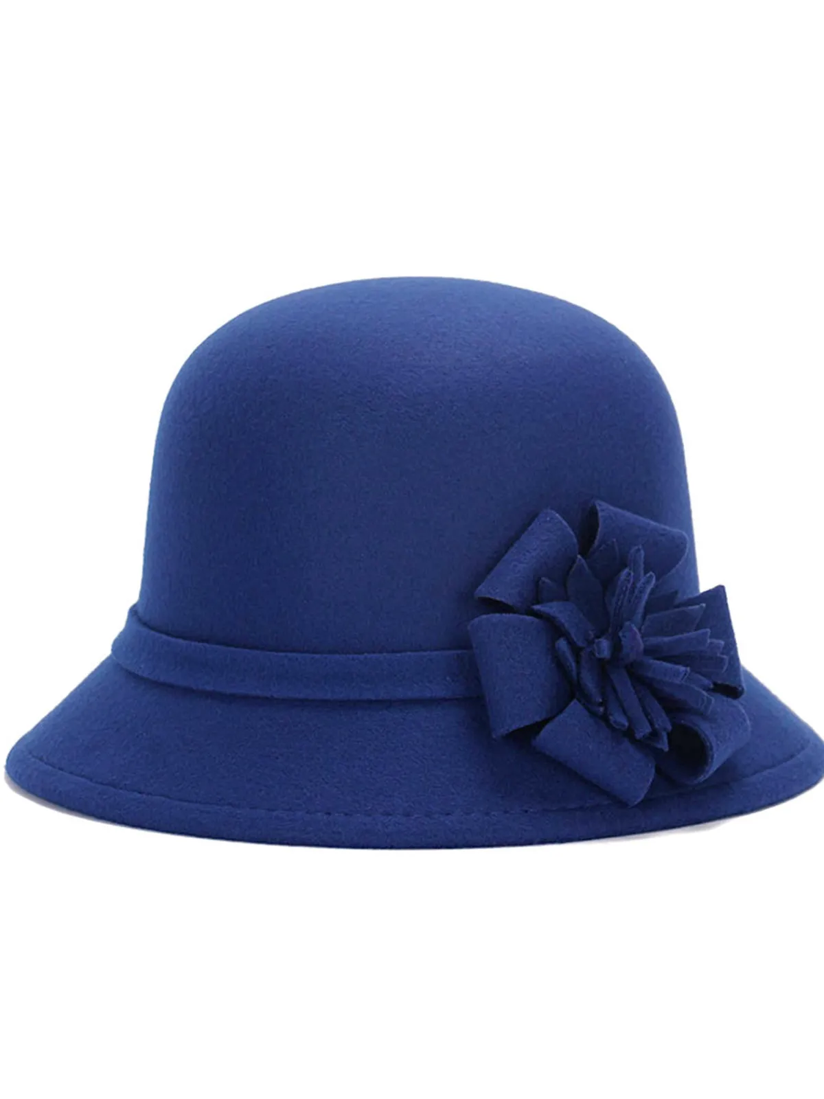 Outlet Retro Stage Solid Imitation Wool Knot Cloche Hat