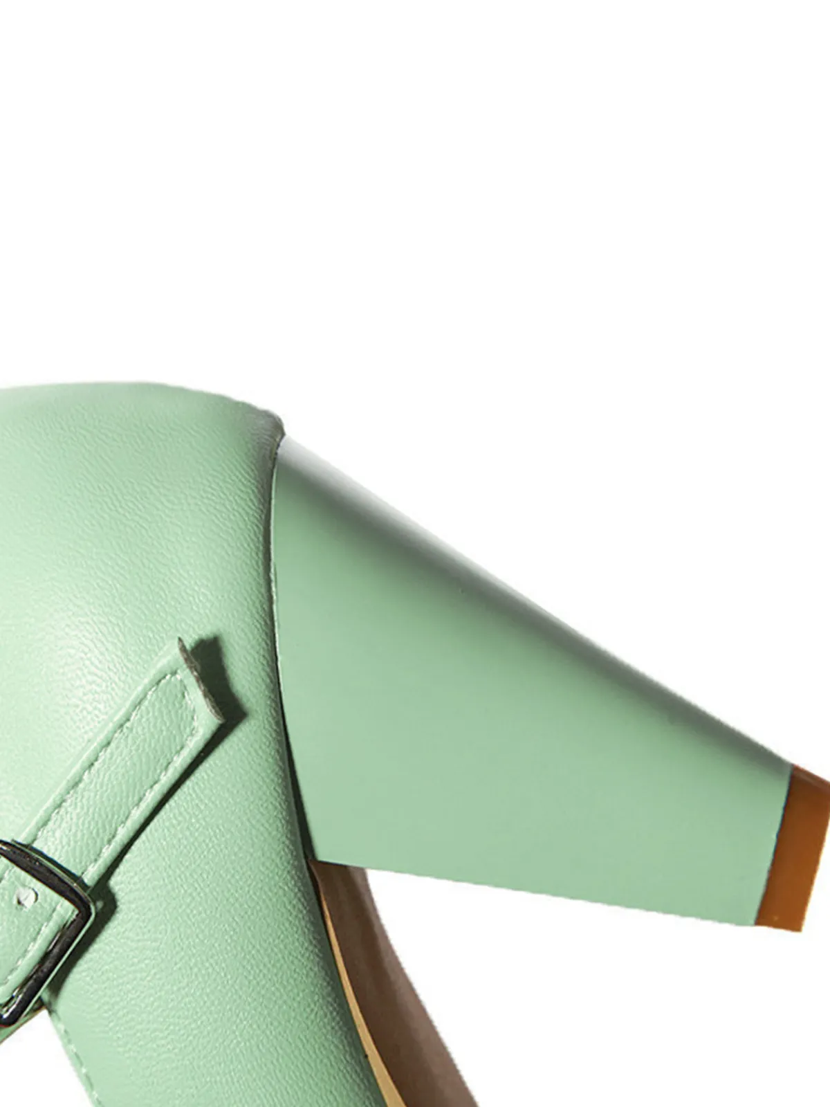 Sale Retro Stage Solid Leather Bowknot T-Strap Chunky Heels