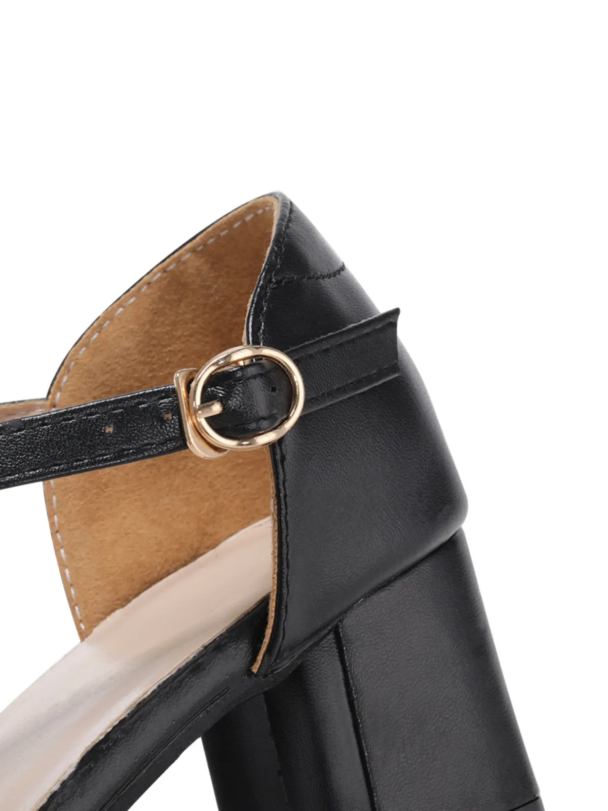 Clearance Retro Stage Solid Leather Hollow Roman Heel Shoes
