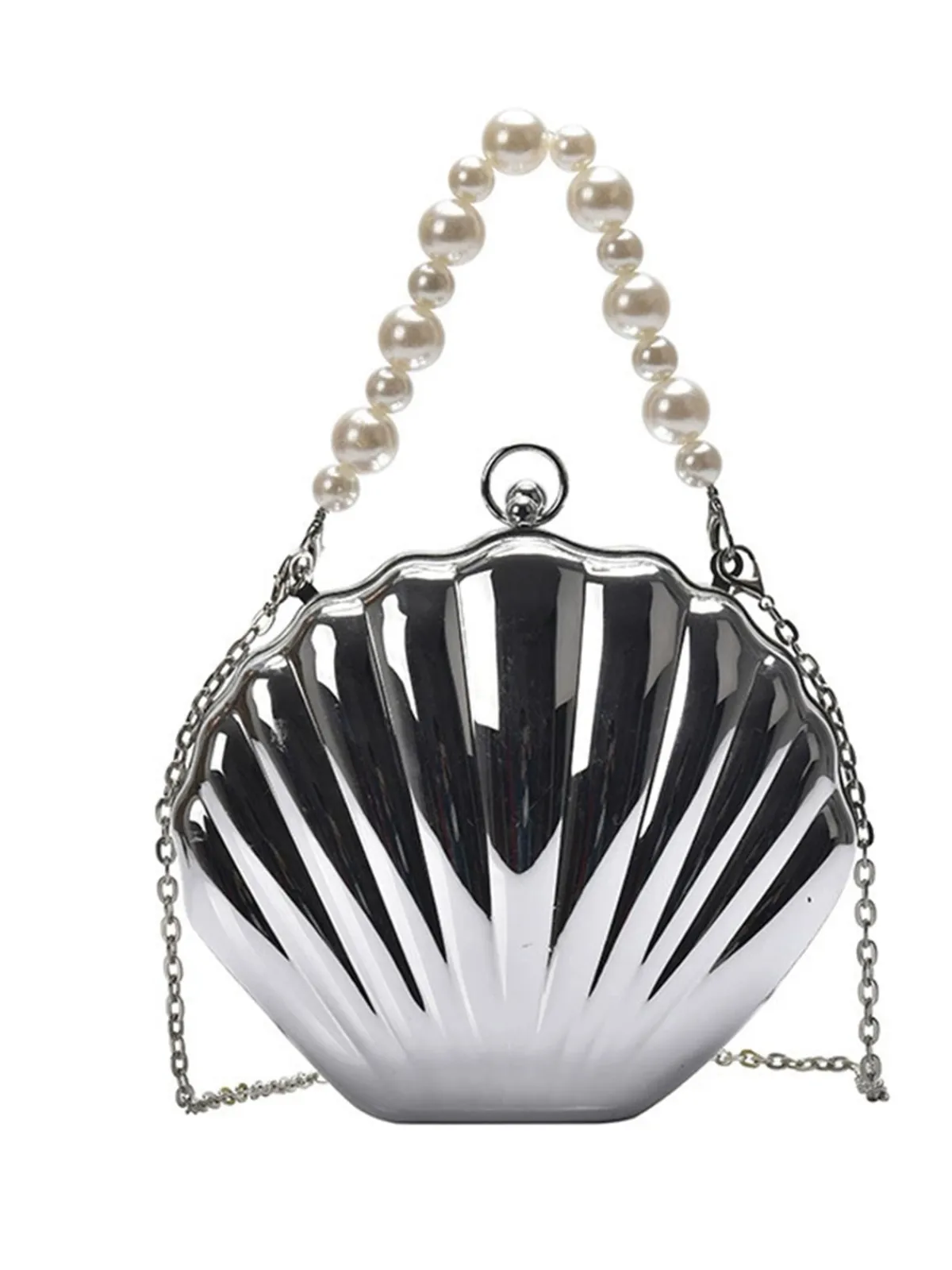 Hot Retro Stage Solid Pearl Metal Shell Bag