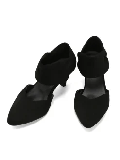 Clearance Retro Stage Solid Pointed Toe Suede Kitten Heels