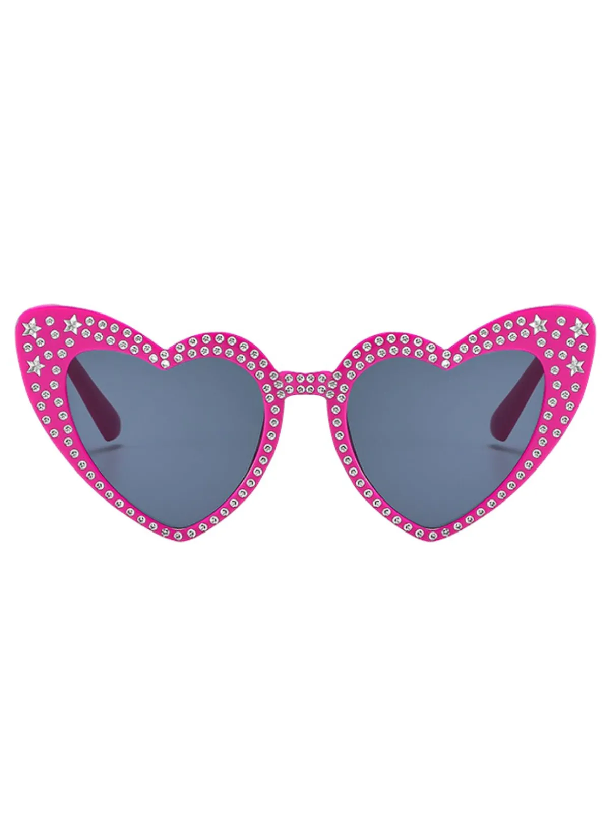 Sale Retro Stage Solid Rhinestone Heart Frame Sunglasses