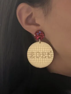 New Retro Stage Sparkling 2025 Glitter Disco Earrings