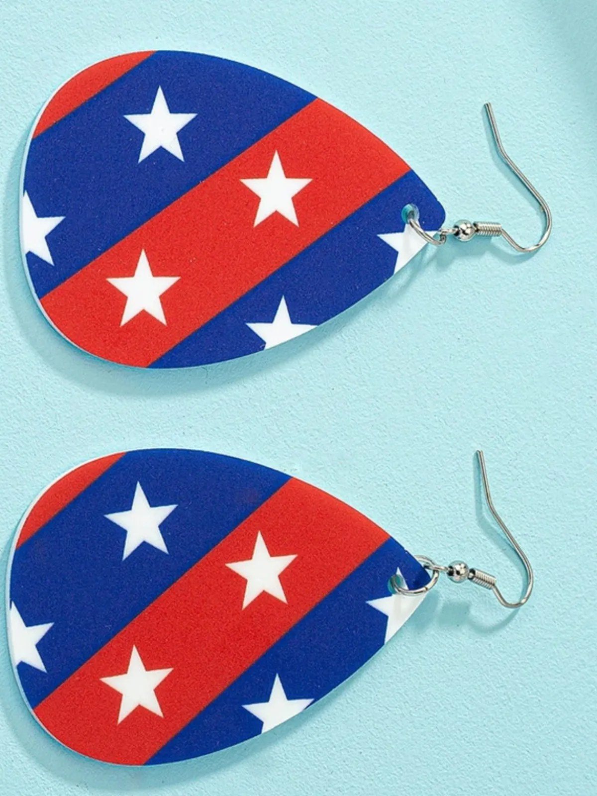 Online Retro Stage Star‑Spangled Independence Day Teardrop Earrings