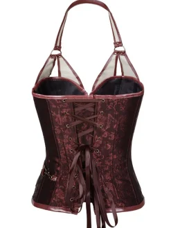 Outlet Retro Stage Steampunk Halter Leather Gothic Corset