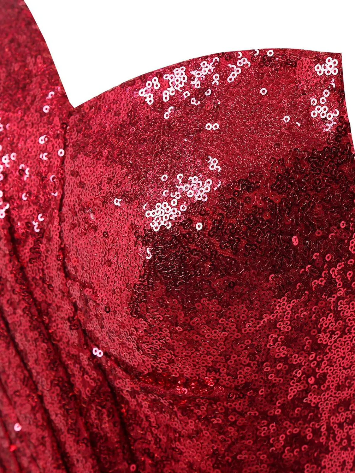 Hot Retro Stage Strapless Sequin Bridesmaid Dress Dark Red