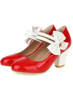 Discount Retro Stage Straps Bowknot High Heels Shoes