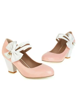 Discount Retro Stage Straps Bowknot High Heels Shoes