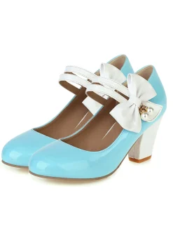 Discount Retro Stage Straps Bowknot High Heels Shoes