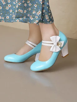 Discount Retro Stage Straps Bowknot High Heels Shoes