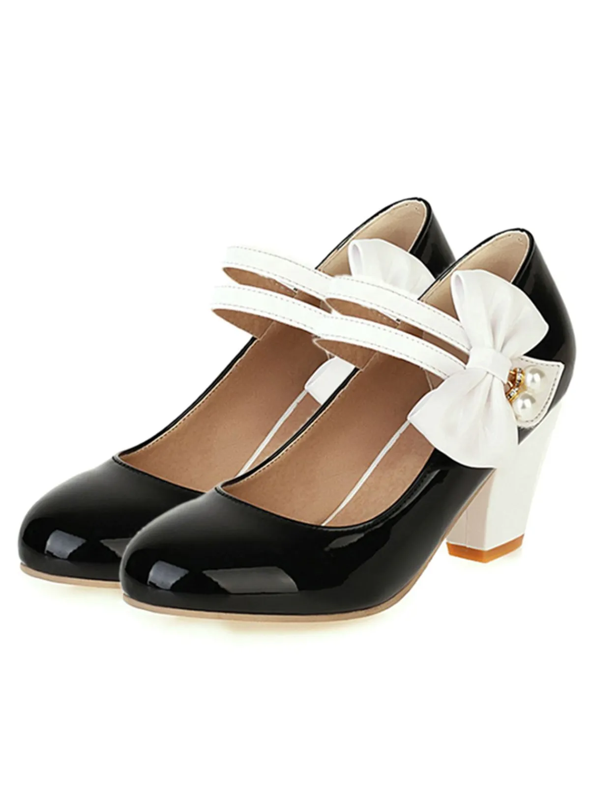 Discount Retro Stage Straps Bowknot High Heels Shoes