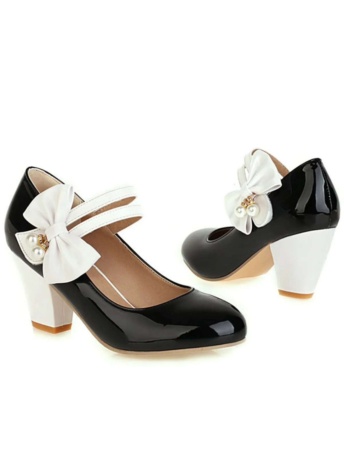 Discount Retro Stage Straps Bowknot High Heels Shoes