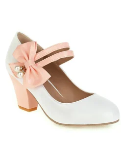 Discount Retro Stage Straps Bowknot High Heels Shoes