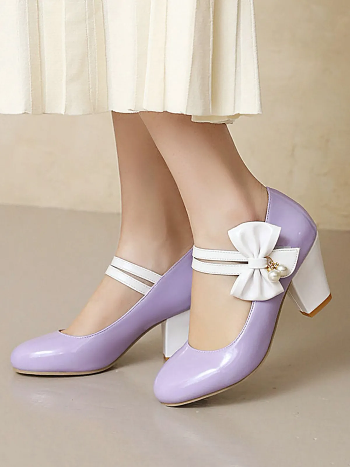 Discount Retro Stage Straps Bowknot High Heels Shoes