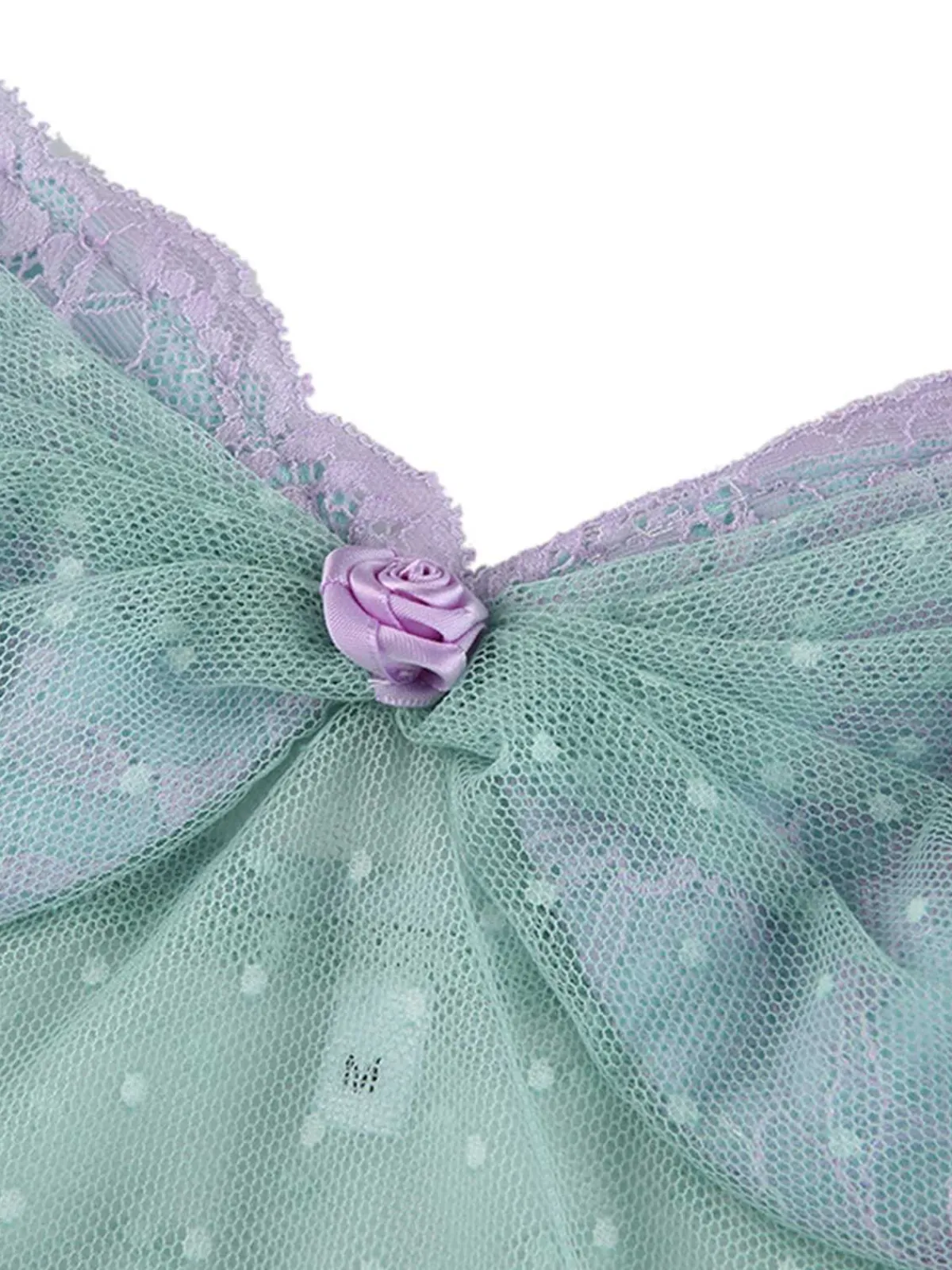 Hot Retro Stage 1940s Dots Mesh Mermaid Camisole Turquoise