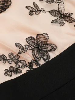 Sale Retro Stage [US Warehouse] 1950s Patchwork Butterfly Lace Romper Apricot