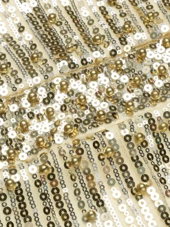 Fashion Retro Stage [US Warehouse] 1920s Sequined Embellished Dress Beige