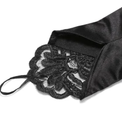 Hot Retro Stage [US Warehouse] Black 1920s Fingerless Lace Gloves