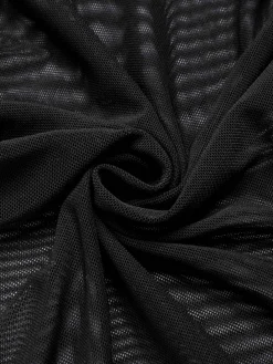 Discount Retro Stage [US Warehouse] 1970s Double-Layered Ruffled Cover-Up Black
